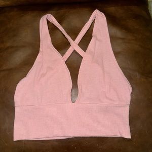 Light pink cross back crop top